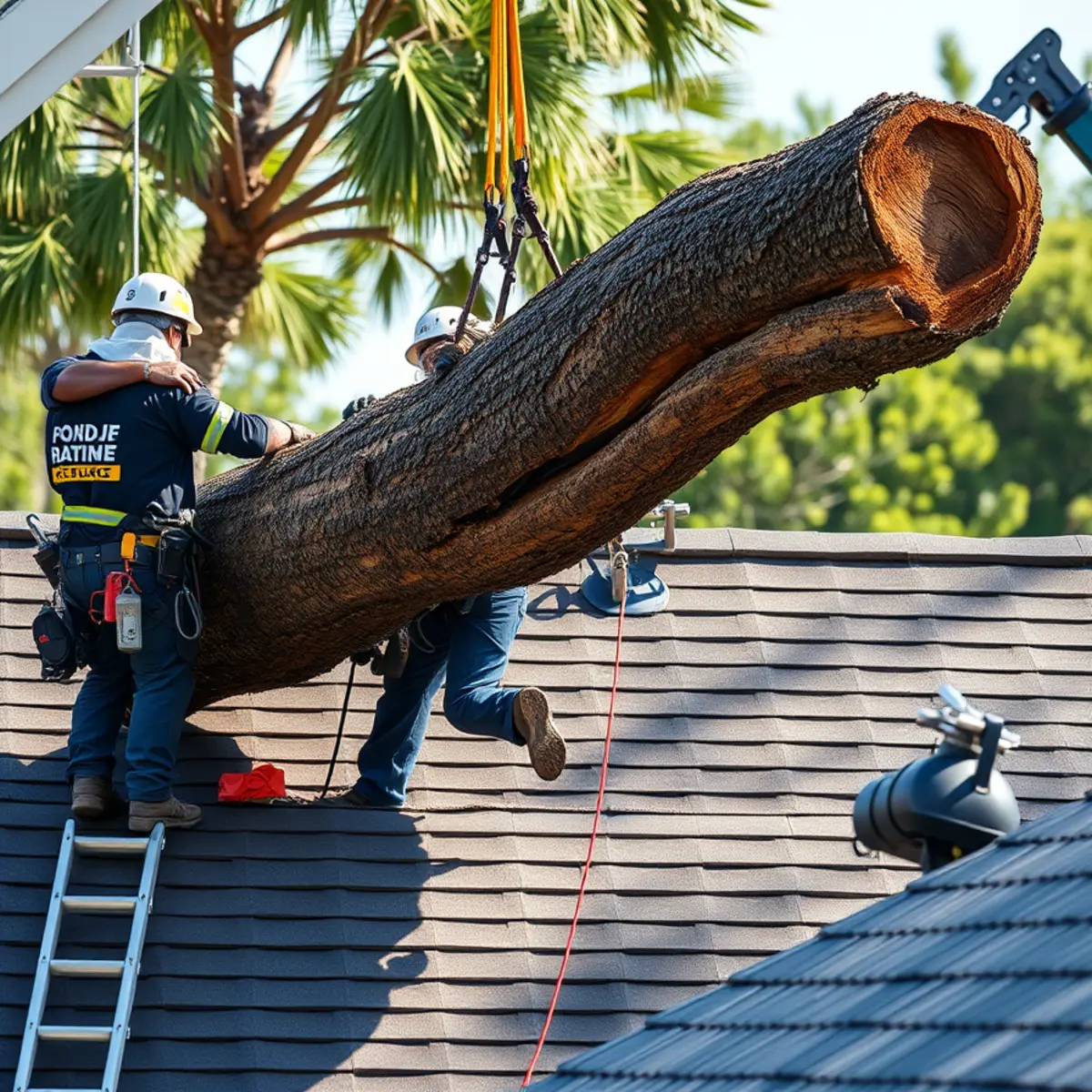Fallen Tree on House Removal in Lehigh Acres FL - T's Trees and Landscaping