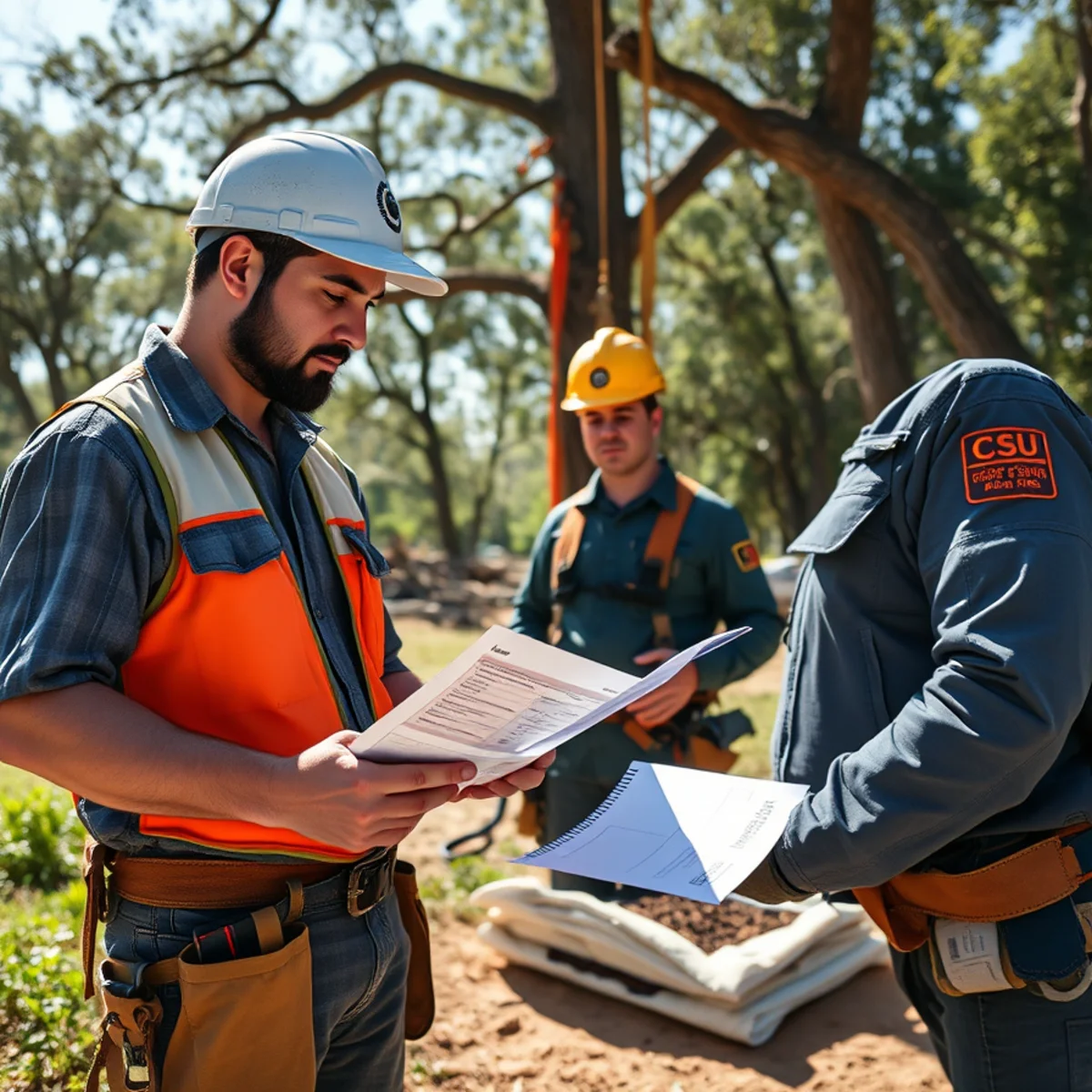 Insurance Claim Tree Removal in action by professional tree climbers in Lehigh Acres