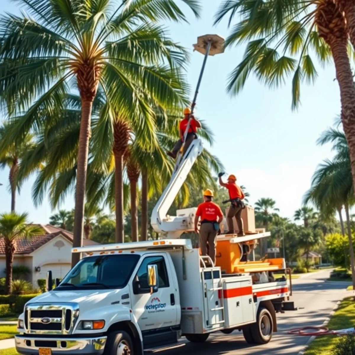 Tree service crew working in Alva FL
