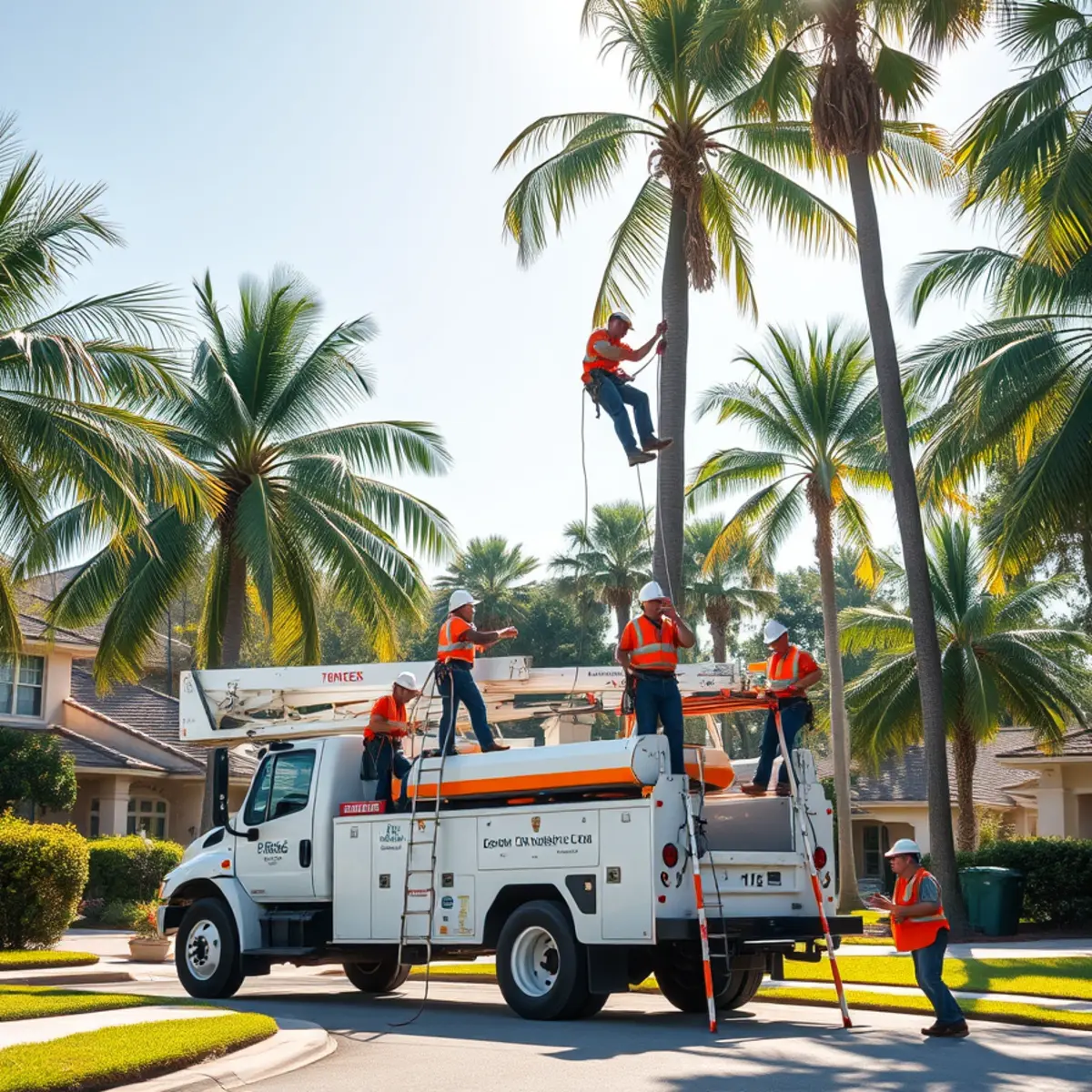 Tree service crew working in Arcadia FL