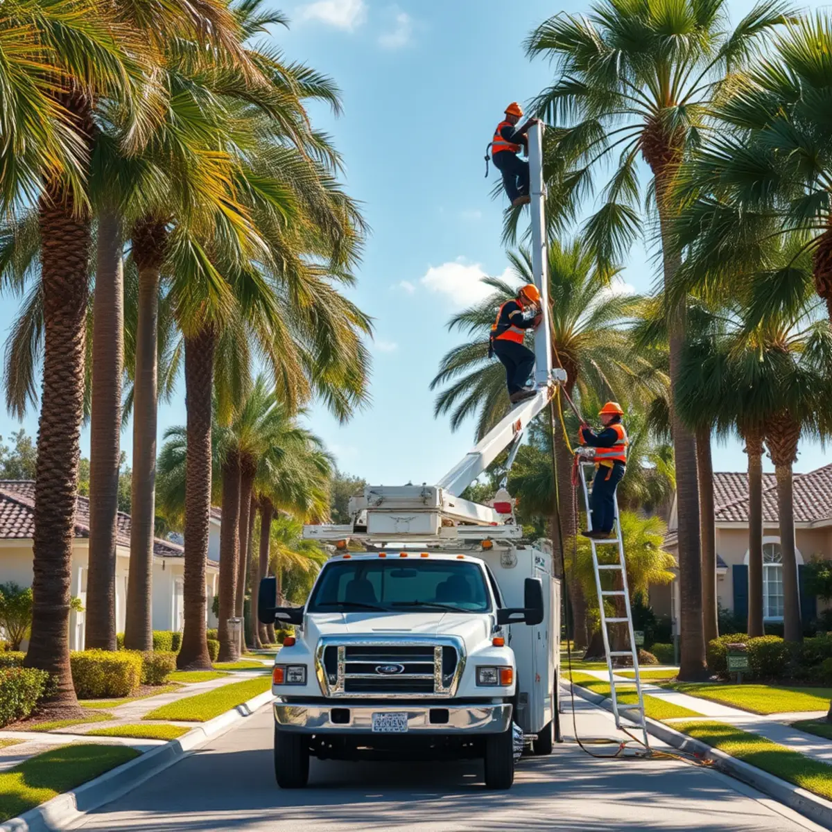 Tree service crew working in Belle Glade FL