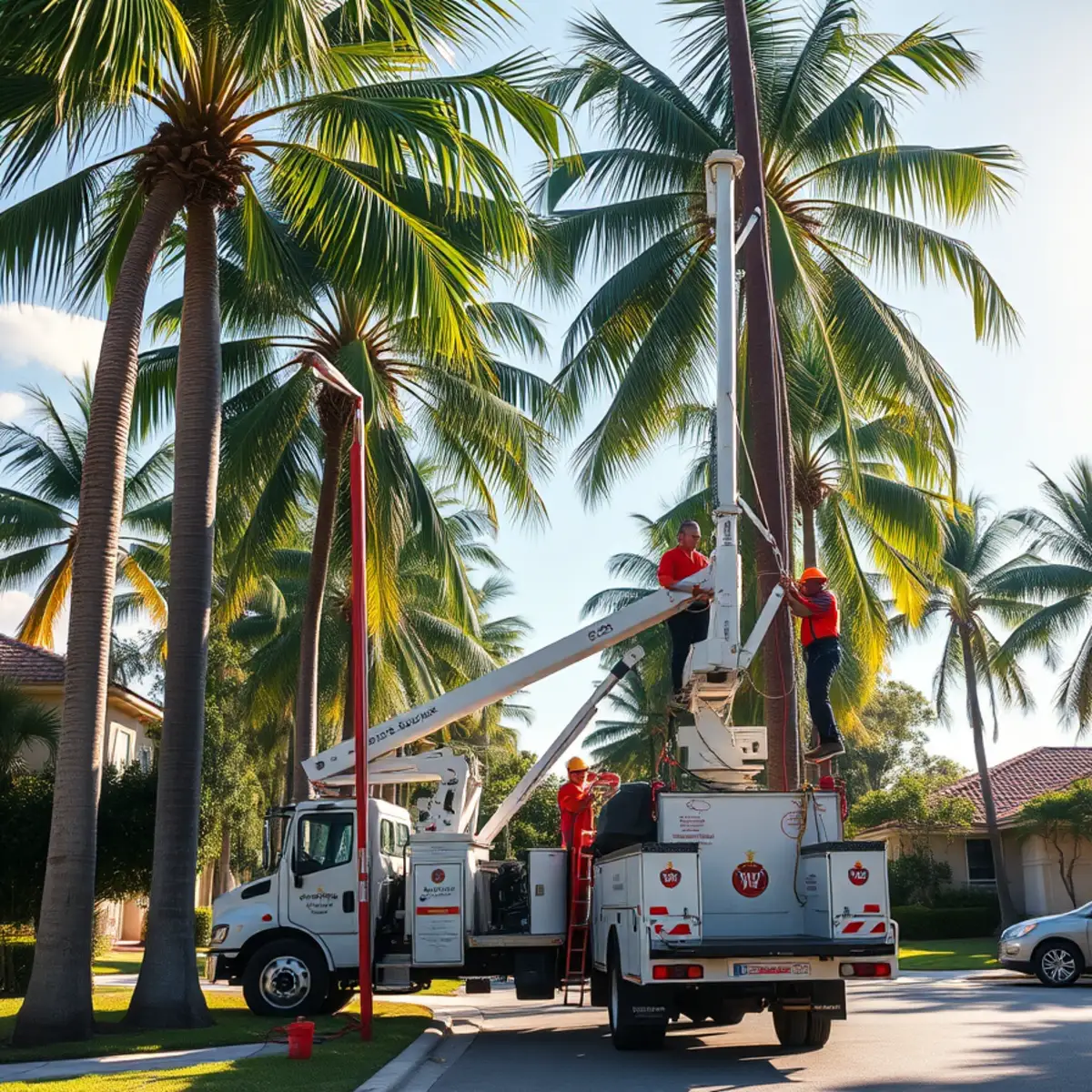 Tree service crew working in Boca Raton FL