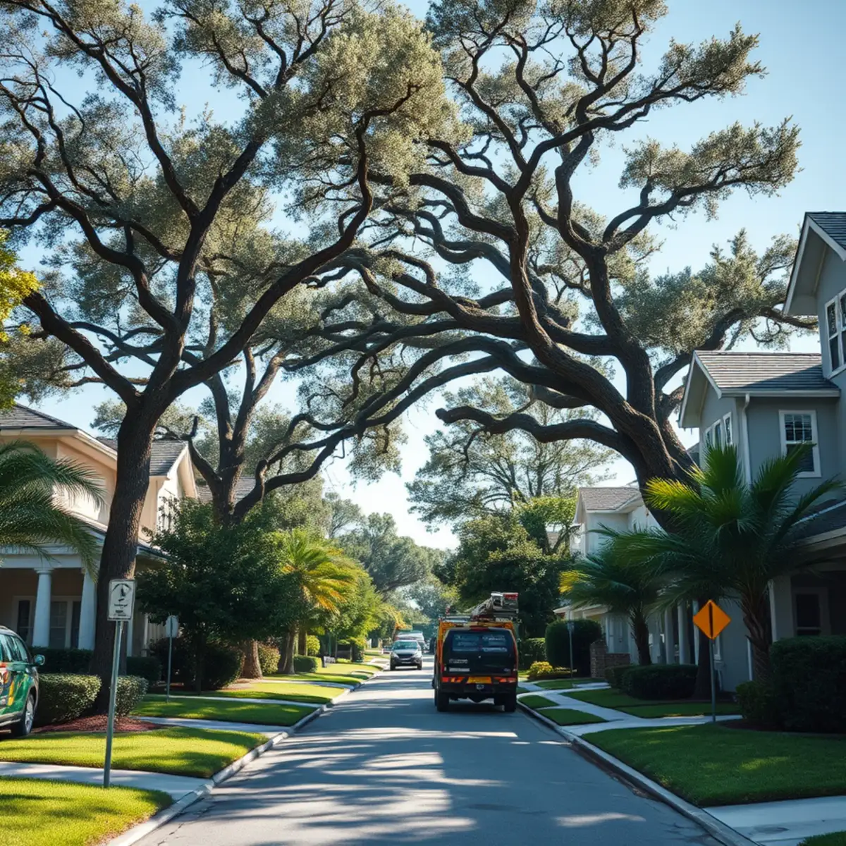Residential tree canopy and properties in Bradenton FL