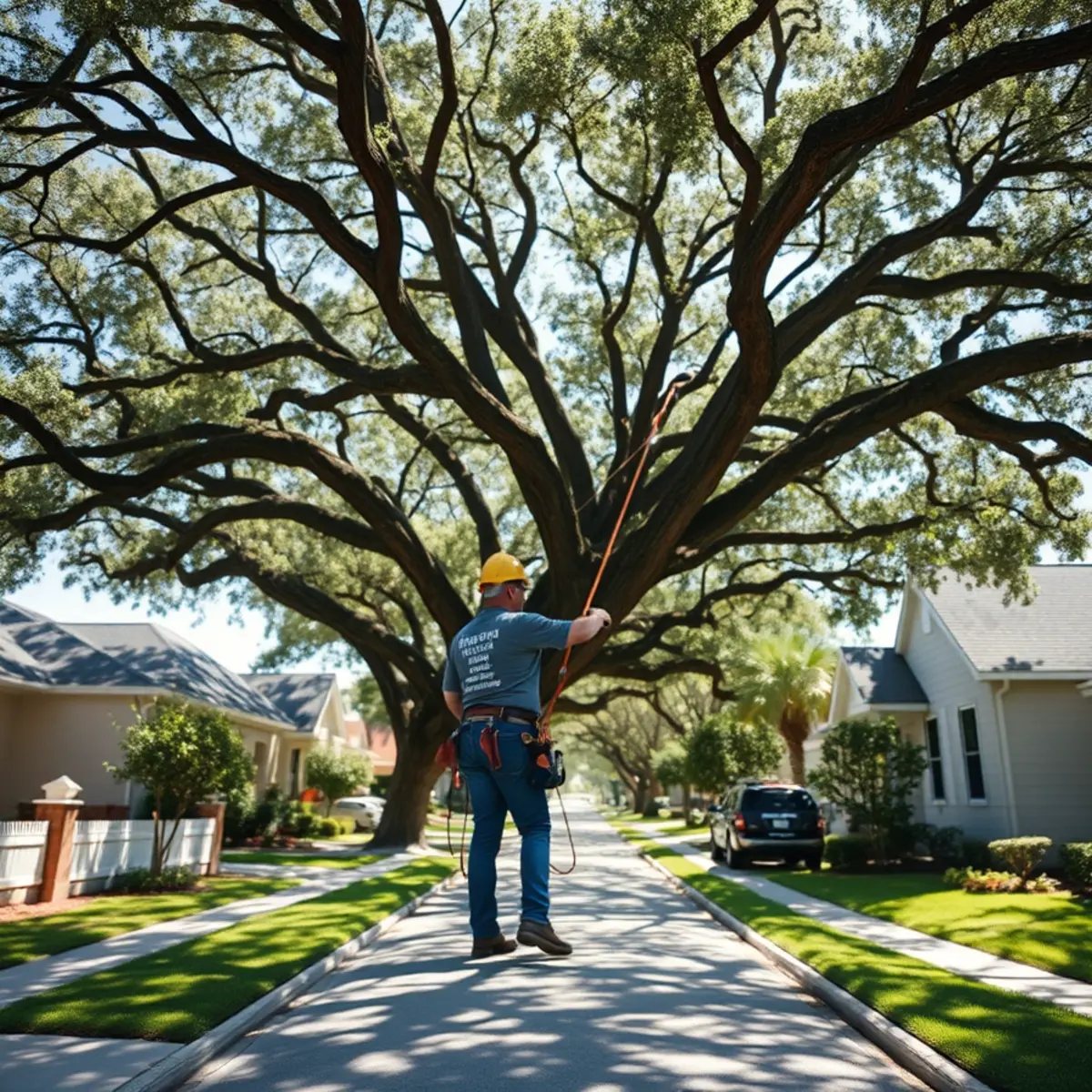 Residential tree canopy and properties in Brandon FL