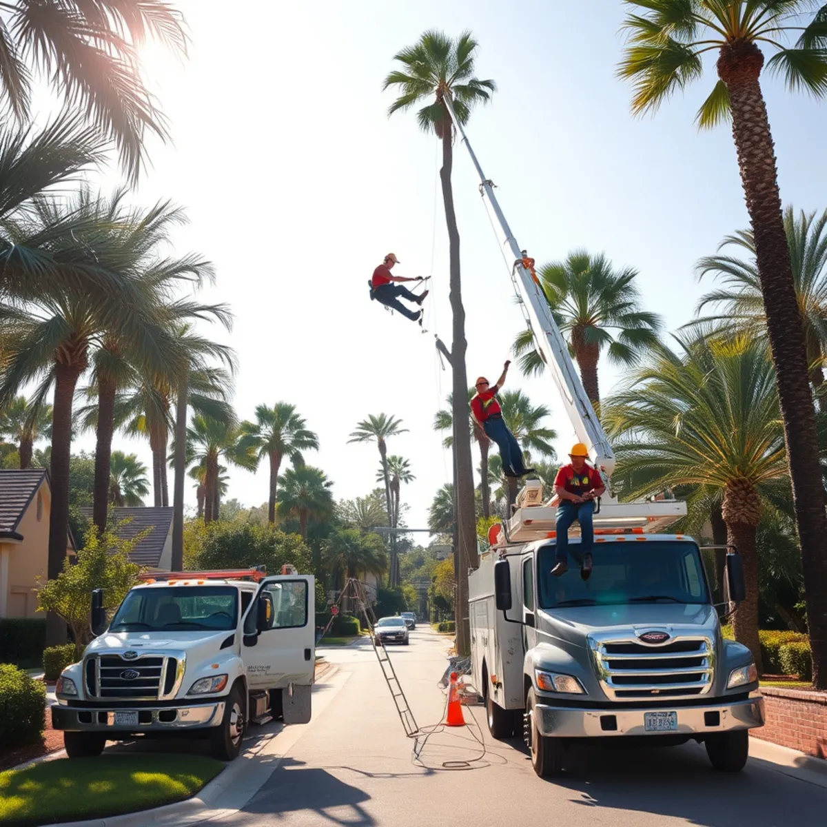 Tree service crew working in Brandon FL