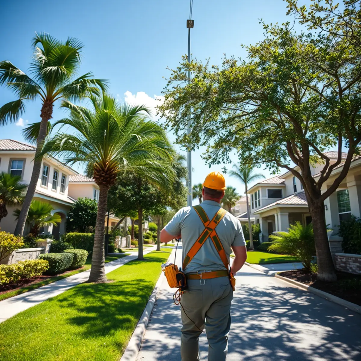 Residential tree canopy and properties in Cape Coral FL