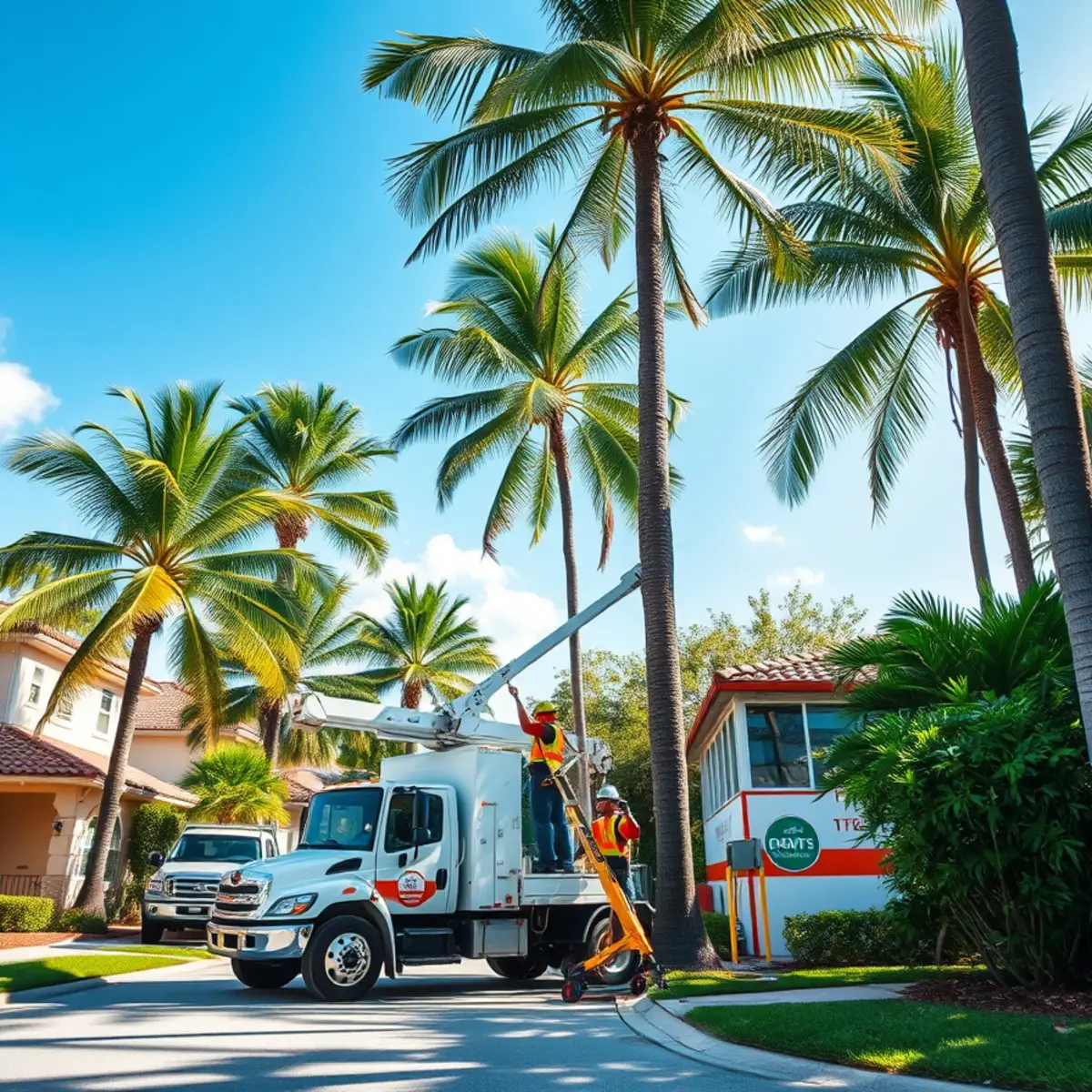 Tree service crew working in Coral Springs FL