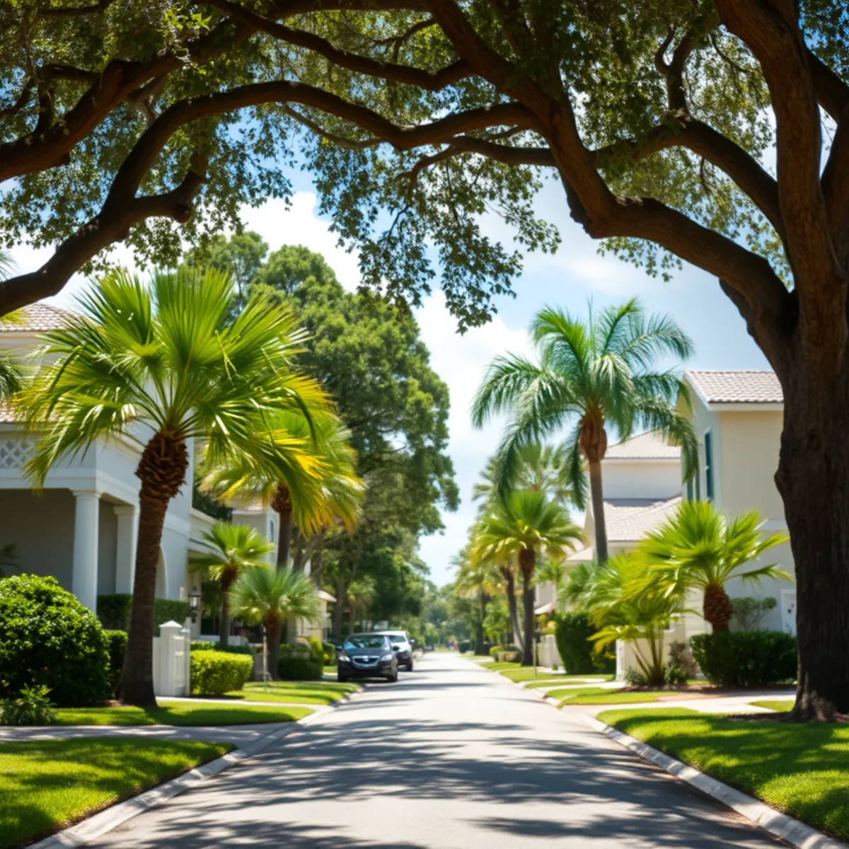 Residential tree canopy and properties in Englewood FL