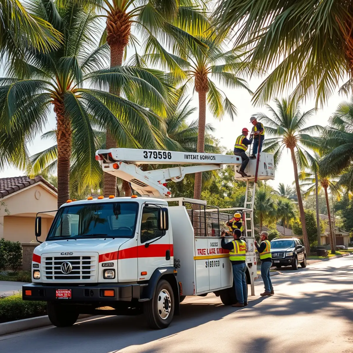 Tree service crew working in Englewood FL