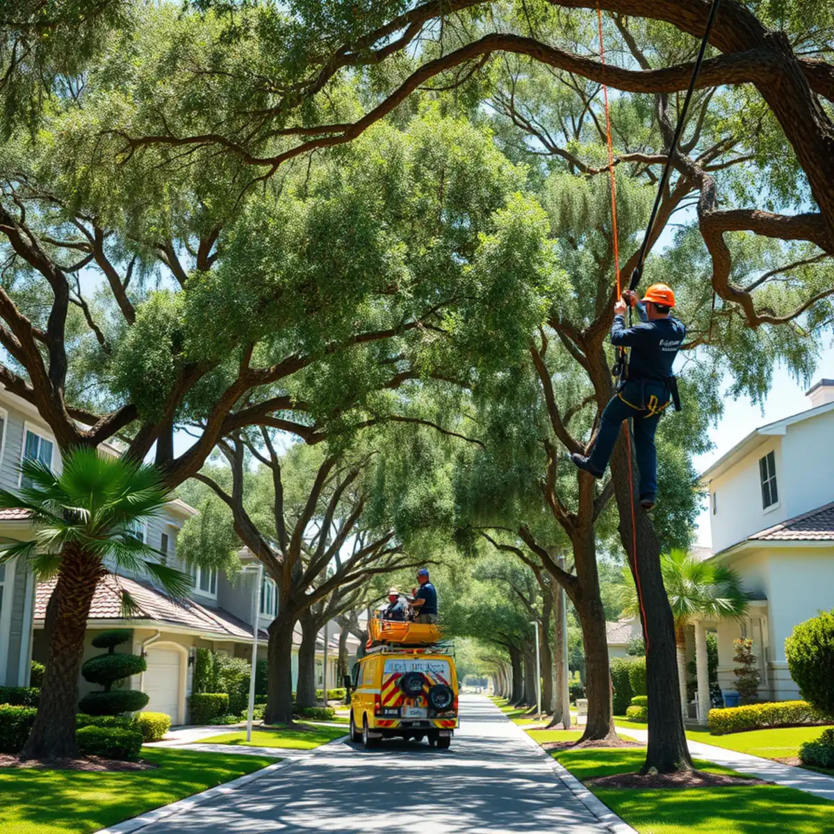 Residential tree canopy and properties in Estero FL