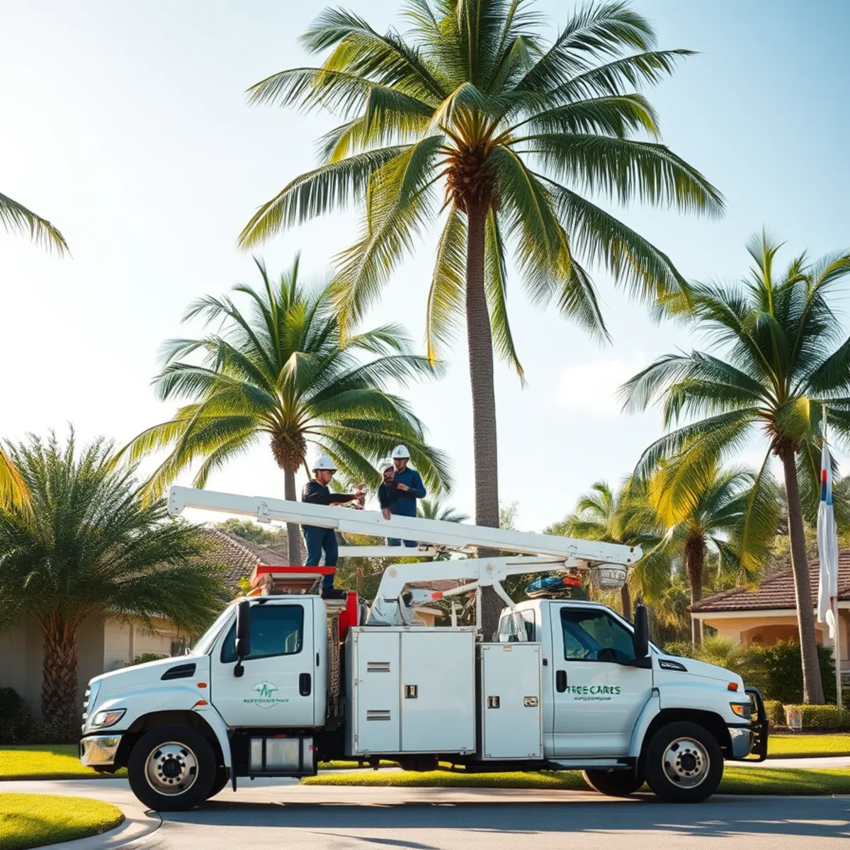 Tree service crew working in Estero FL