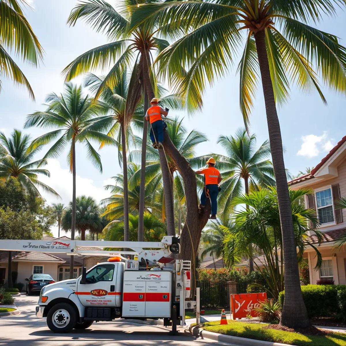 Tree service crew working in Fort Lauderdale FL