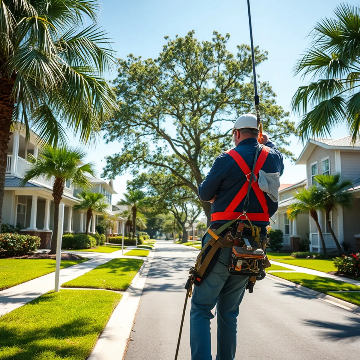 Residential tree canopy and properties in Fort Myers Beach FL