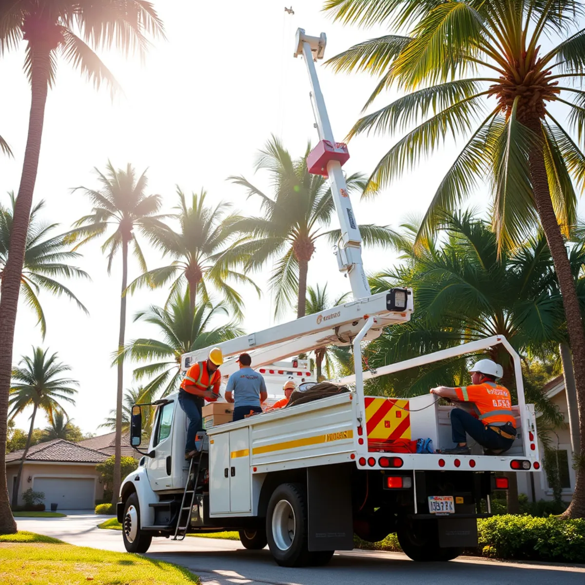Tree service crew working in Fort Myers Shores FL