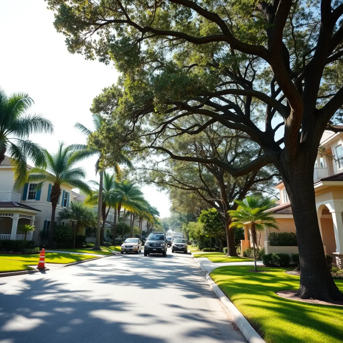 Residential tree canopy and properties in Fort Myers FL