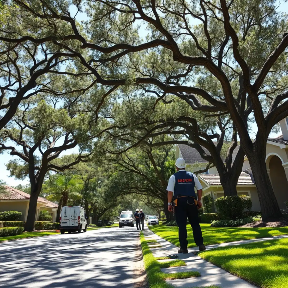 Residential tree canopy and properties in Golden Gate FL