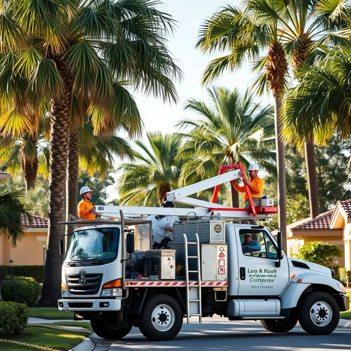 Tree service crew working in Golden Gate FL