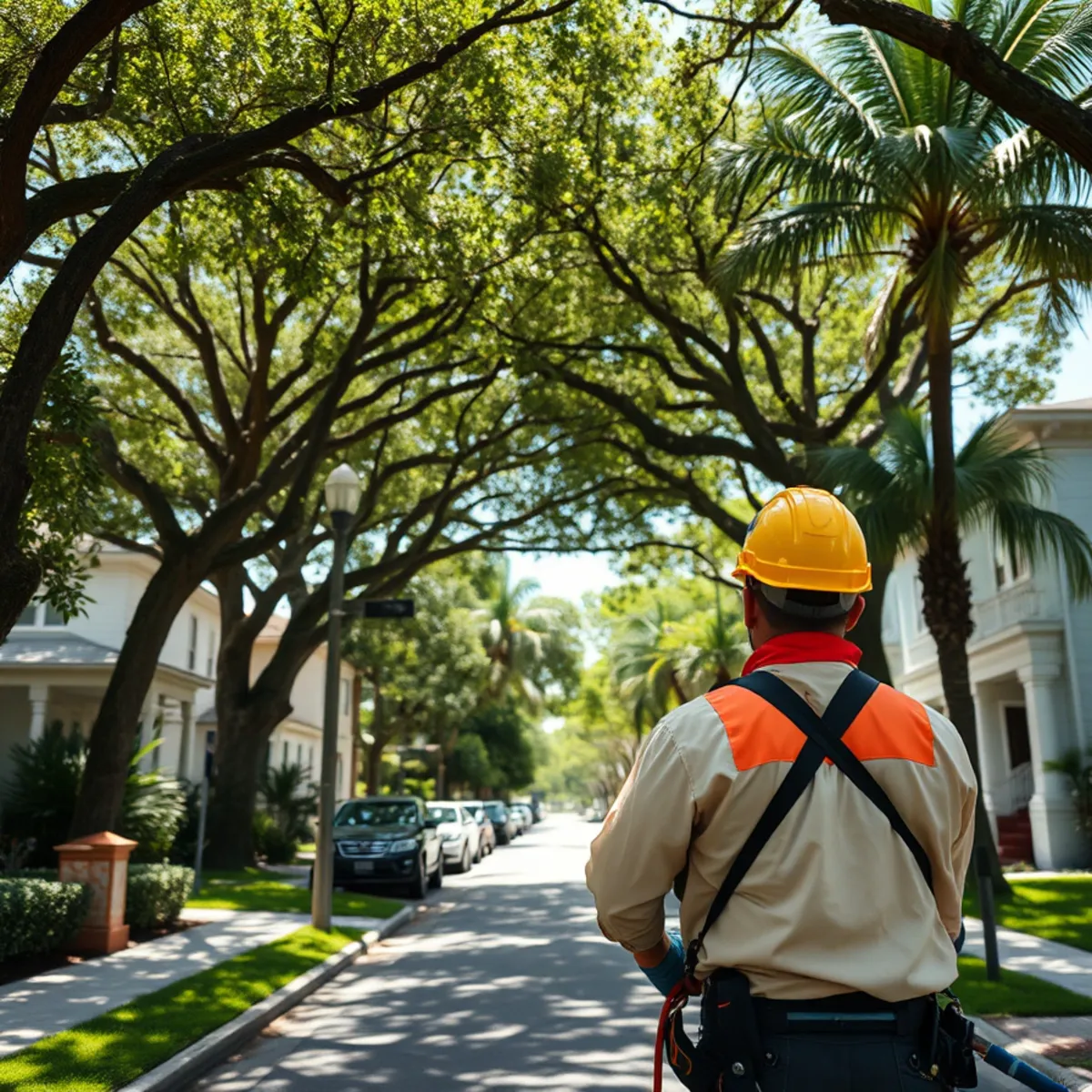 Residential tree canopy and properties in Hollywood FL