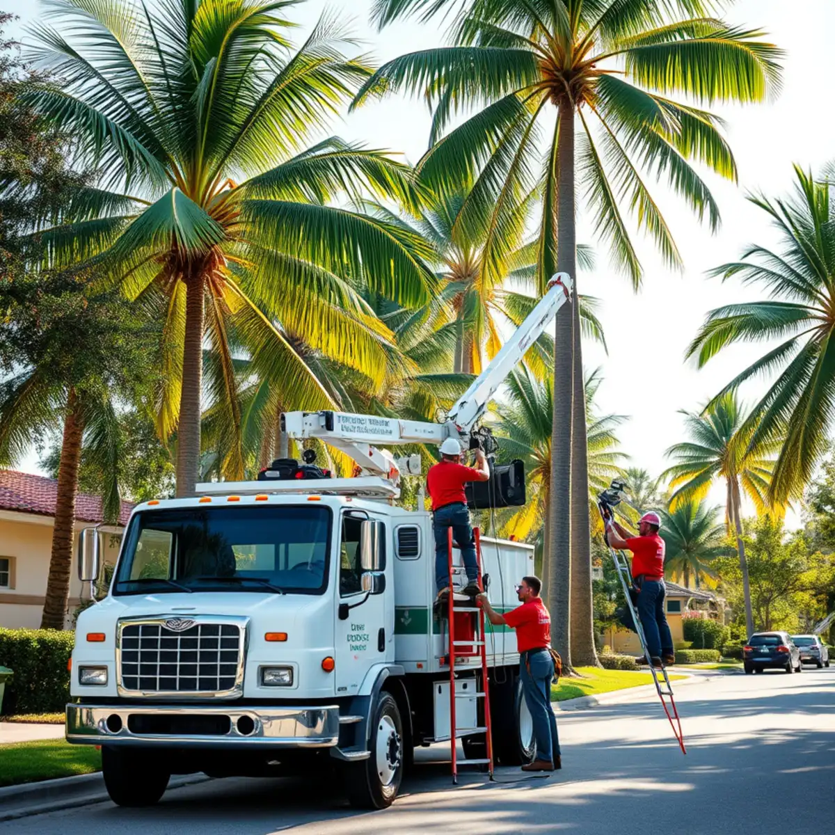 Tree service crew working in Hollywood FL