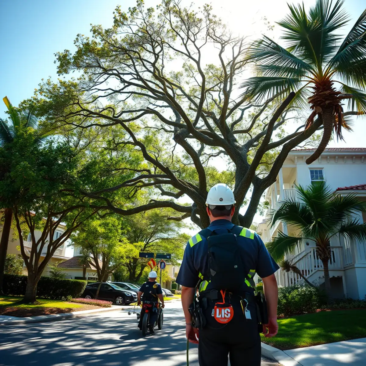 Residential tree canopy and properties in Key Largo FL