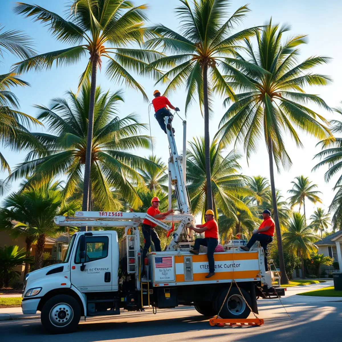 Tree service crew working in Key Largo FL