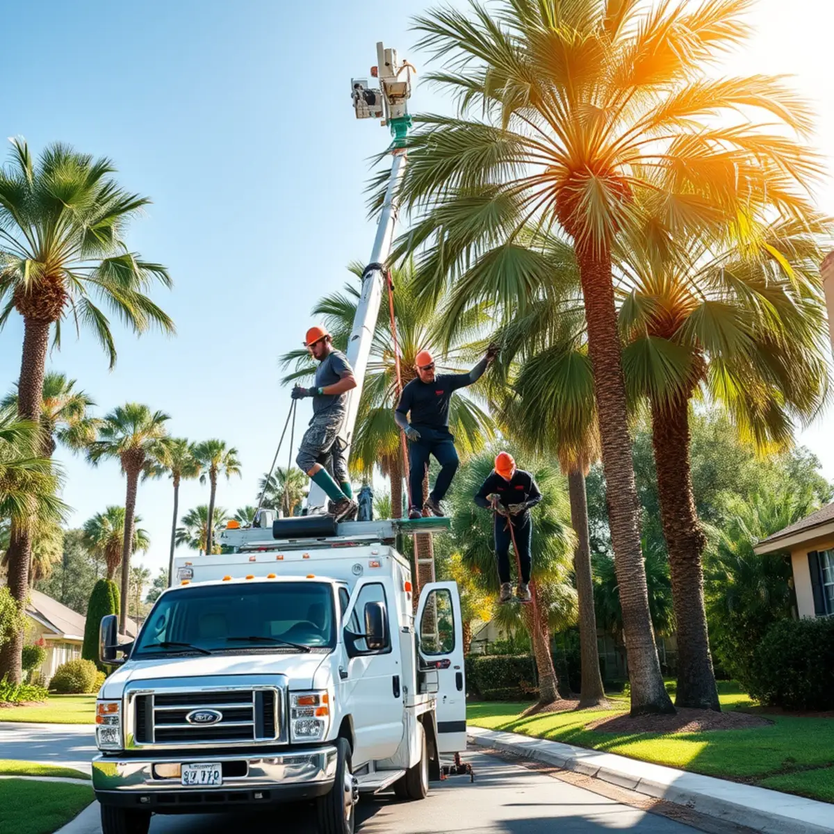 Tree service crew working in Lake Placid FL