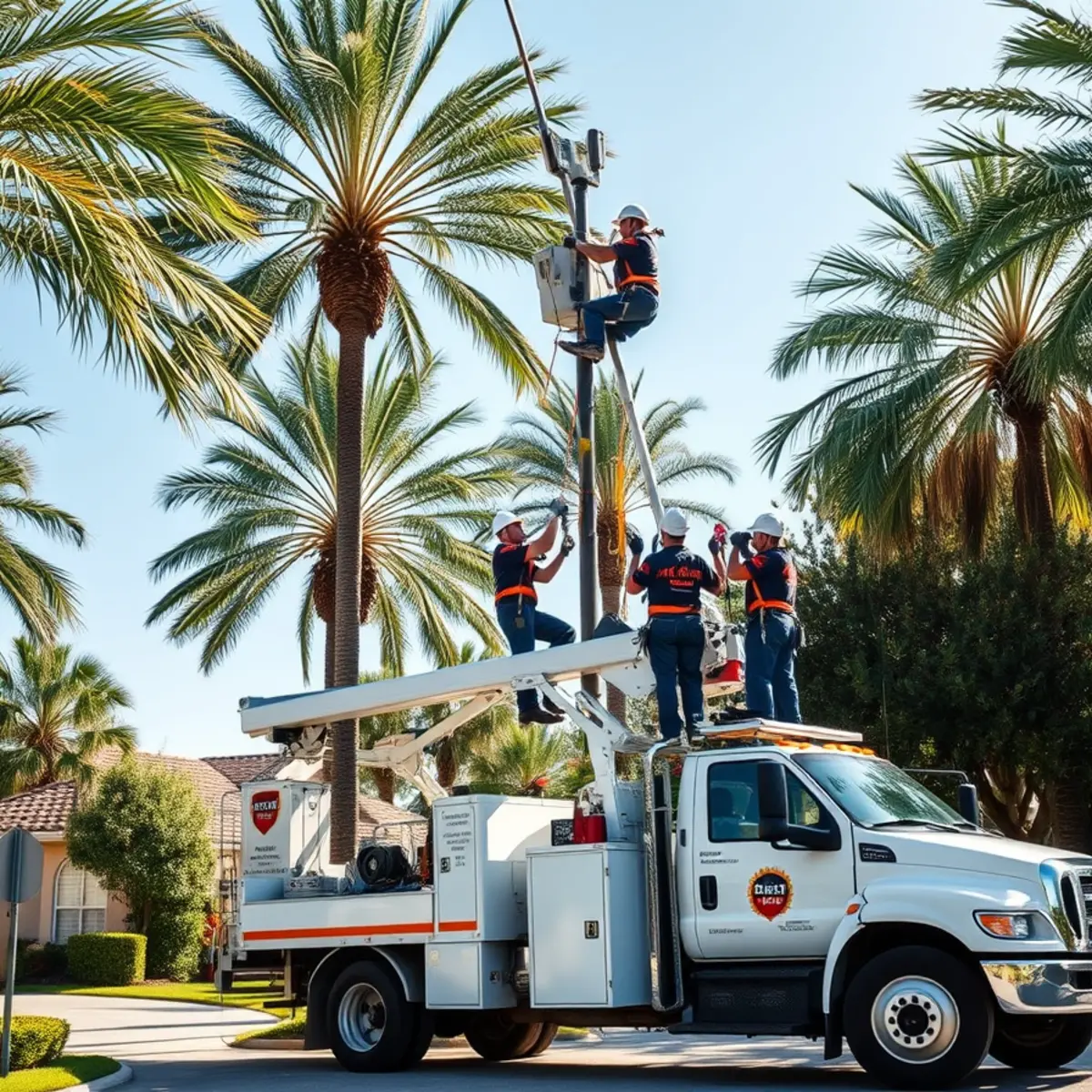 Tree service crew working in Lakewood Ranch FL