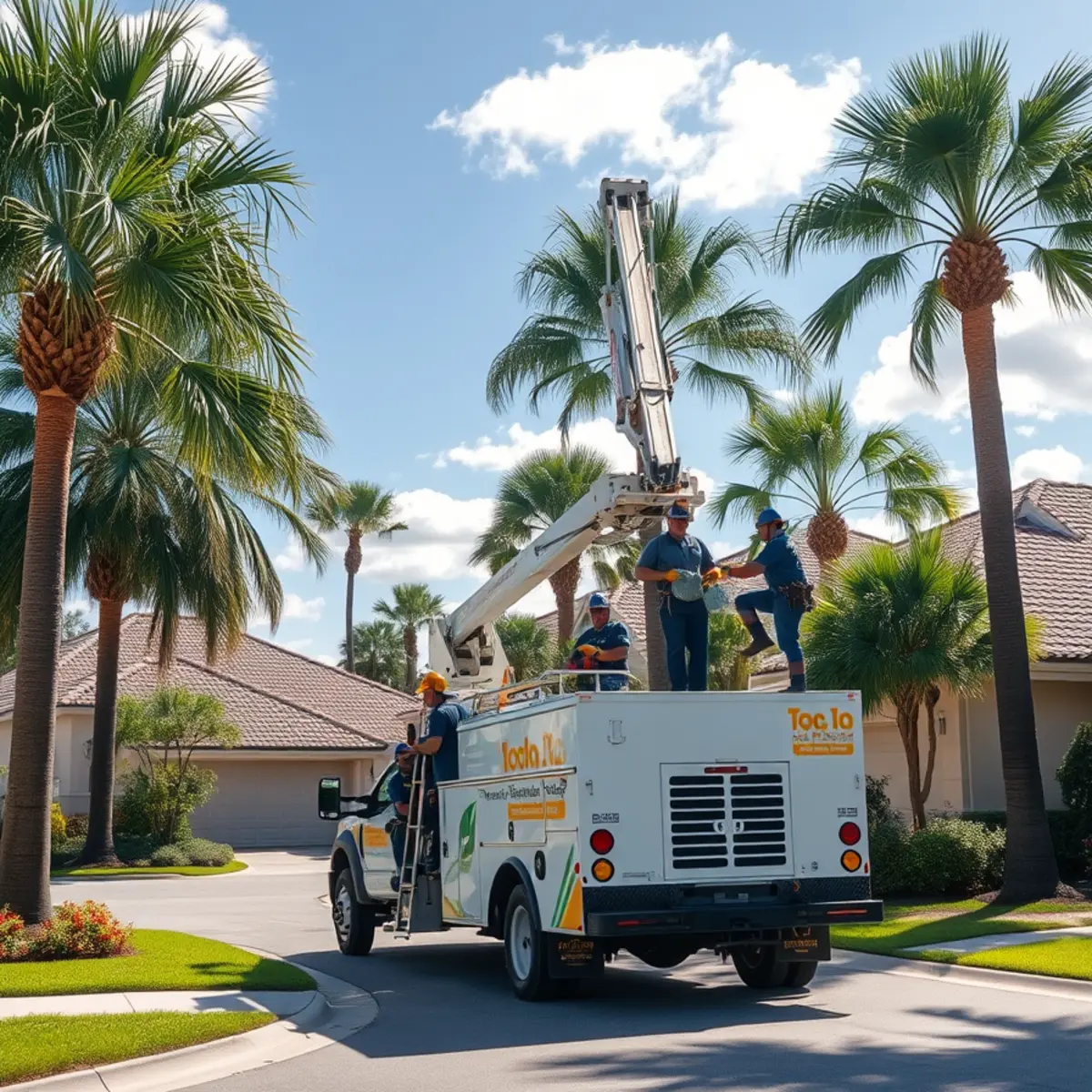 Tree service crew working in Lehigh Acres FL
