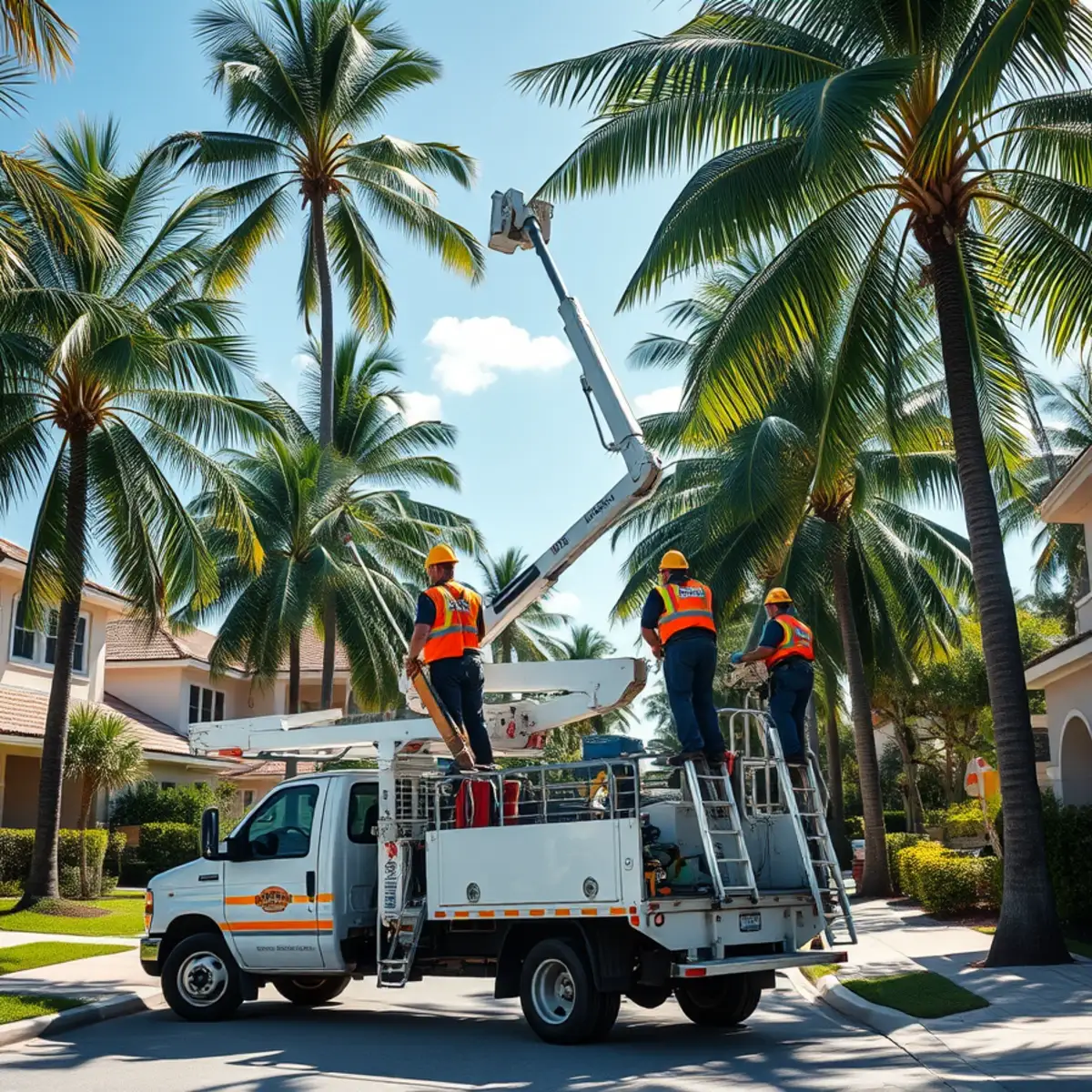 Tree service crew working in Miami FL