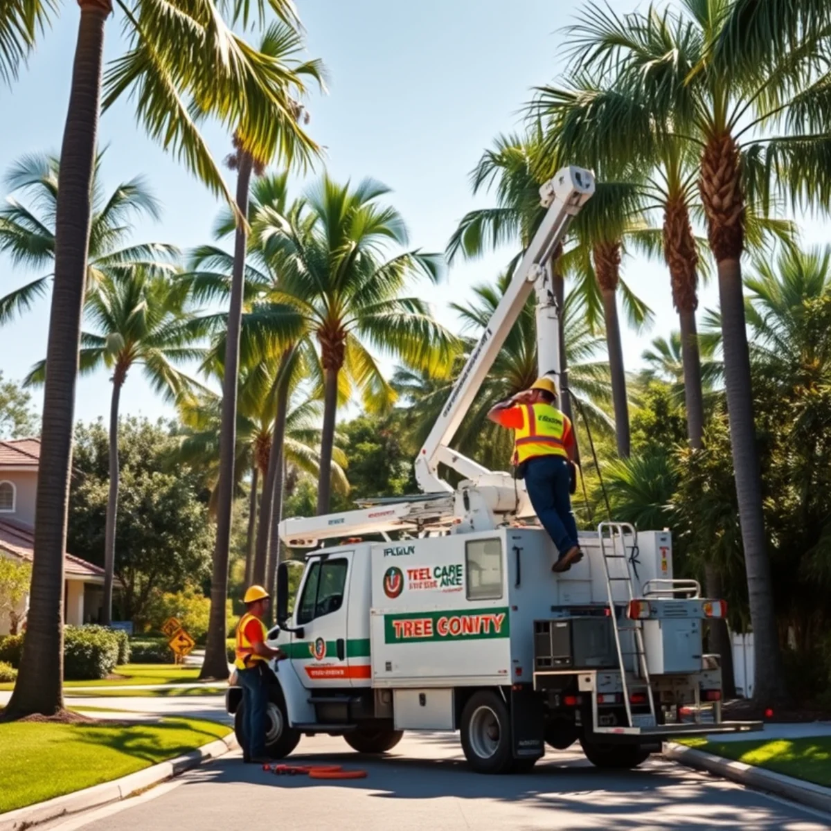 Tree service crew working in Naples FL