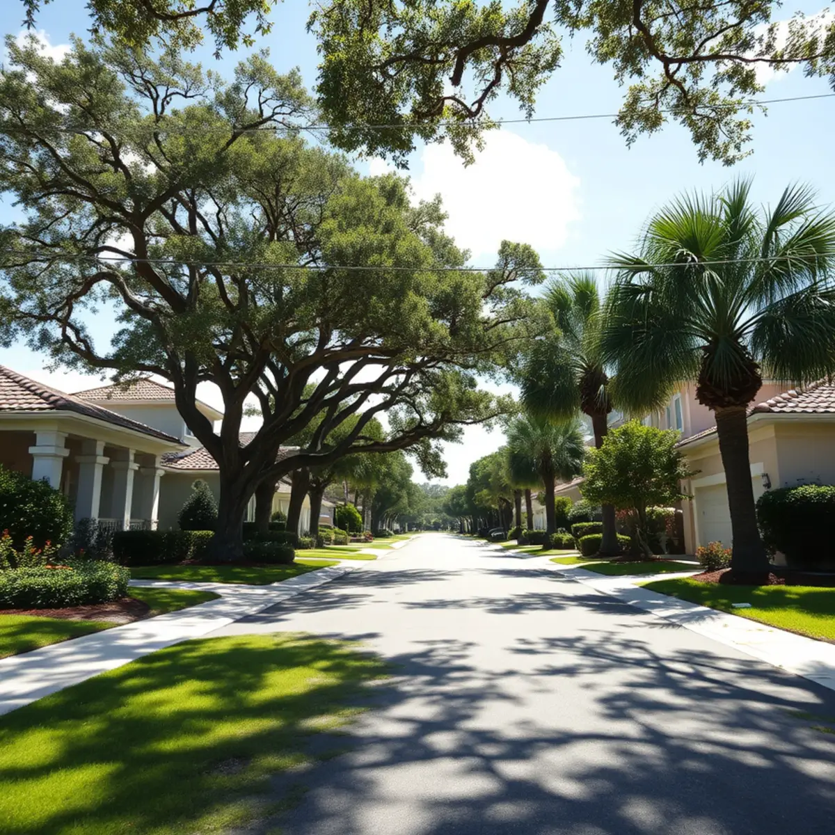 Residential tree canopy and properties in North Fort Myers FL