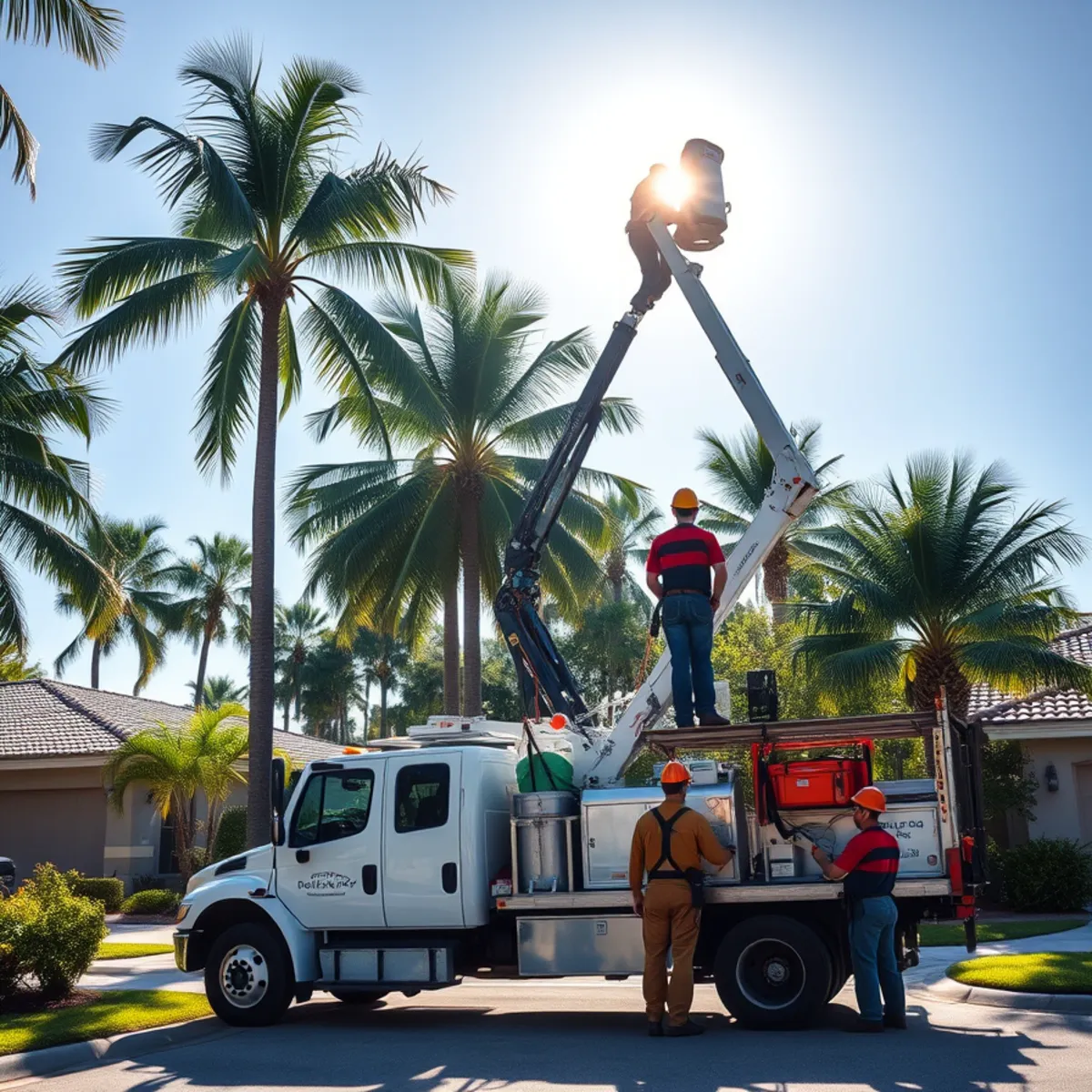 Tree service crew working in North Fort Myers FL