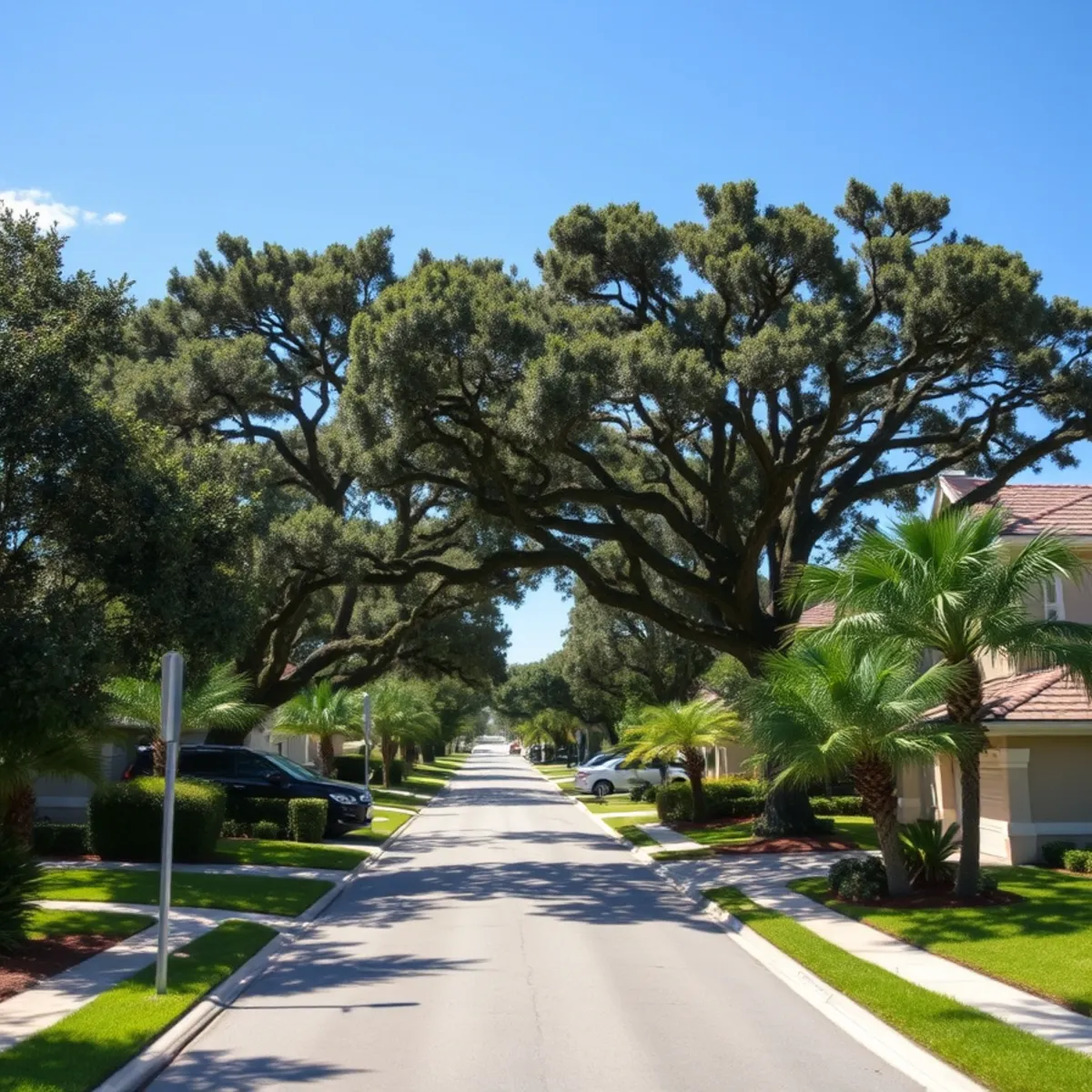 Residential tree canopy and properties in North Port FL