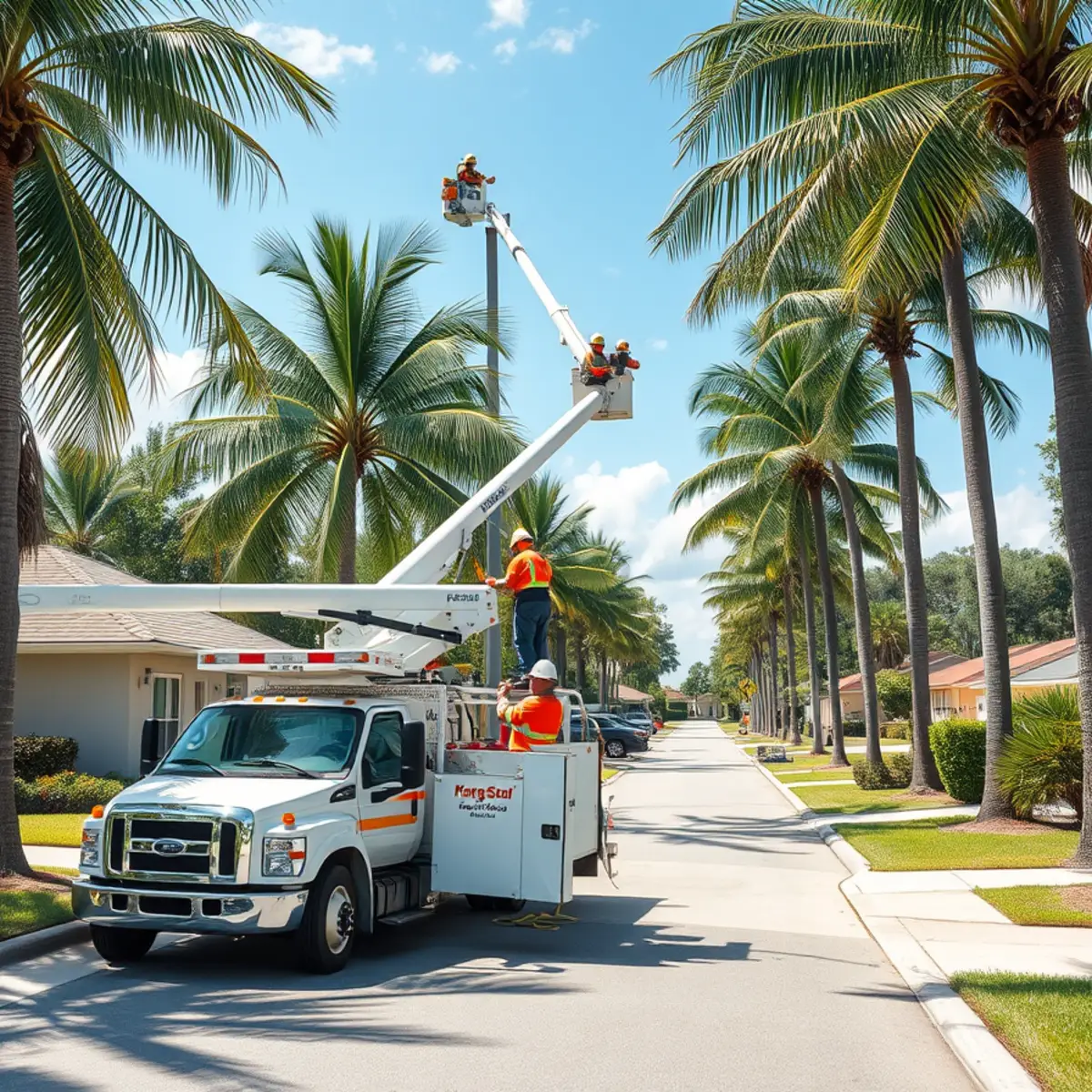 Tree service crew working in Okeechobee FL
