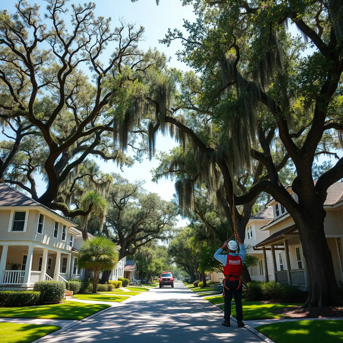 Residential tree canopy and properties in Olga FL