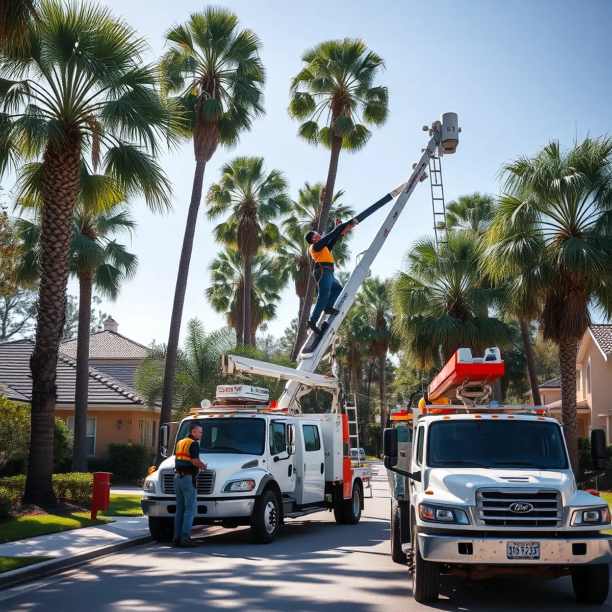Tree service crew working in Olga FL