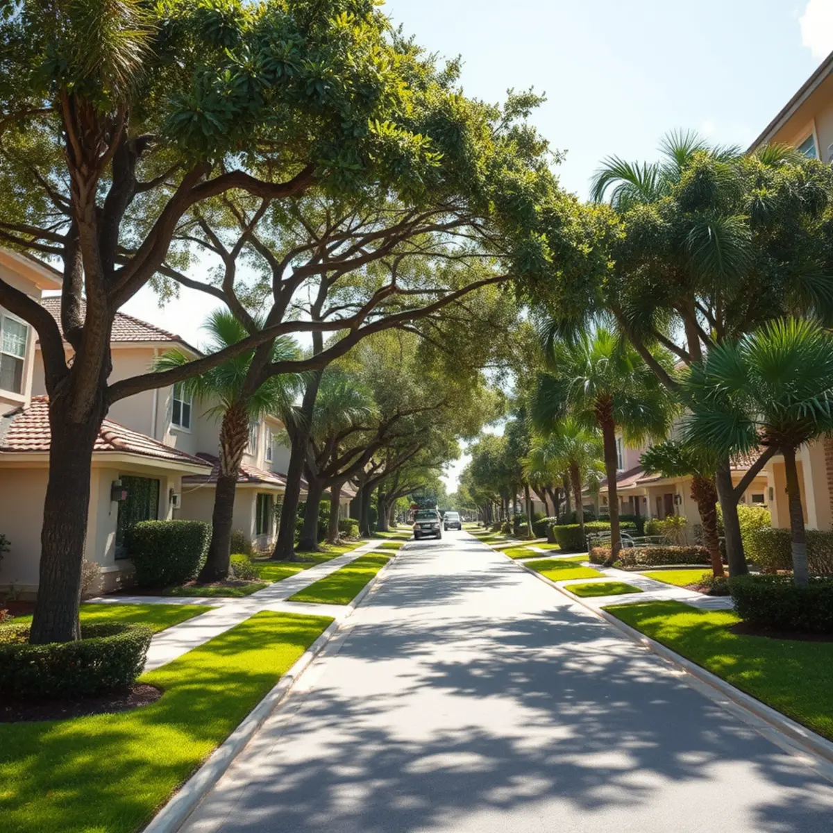 Residential tree canopy and properties in Pompano Beach FL