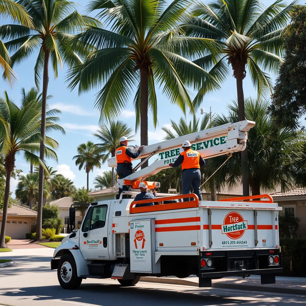 Tree service crew working in Punta Rassa FL