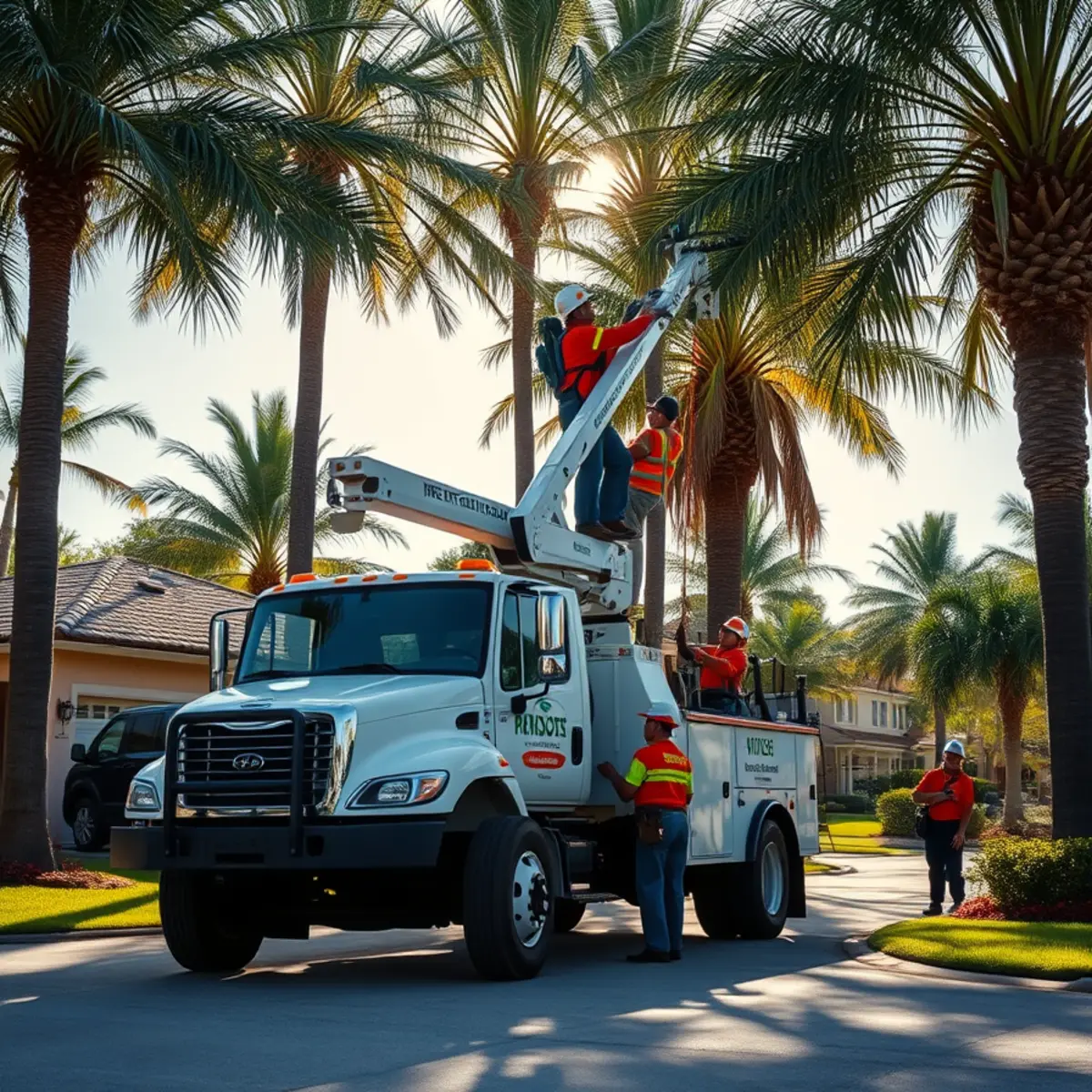 Tree service crew working in Rotonda West FL