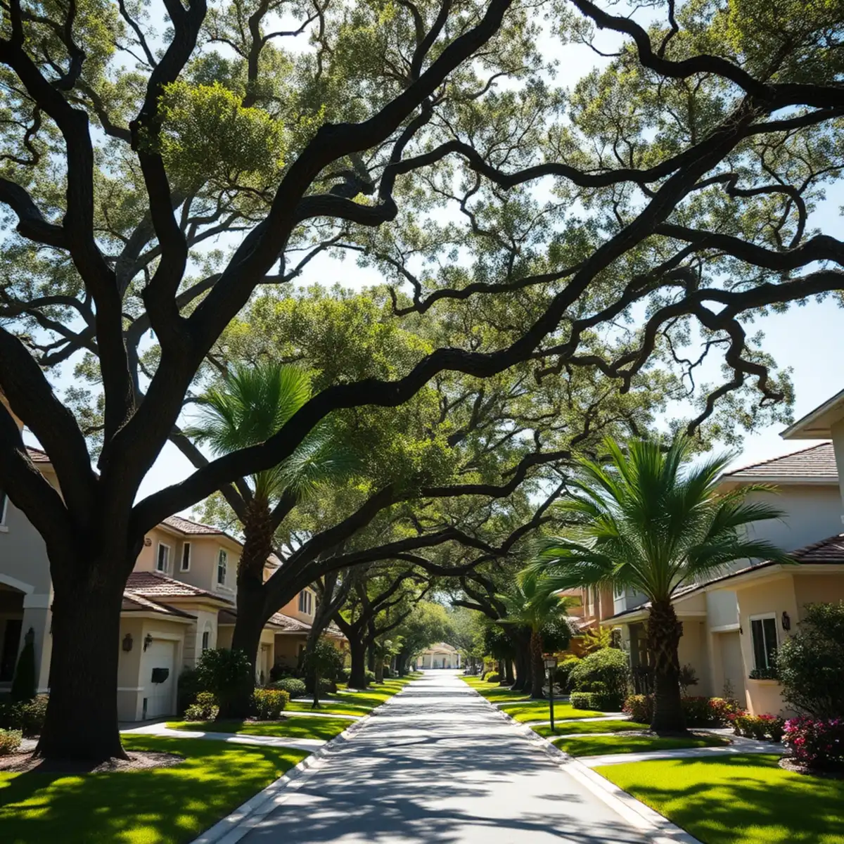 Residential tree canopy and properties in Sarasota FL