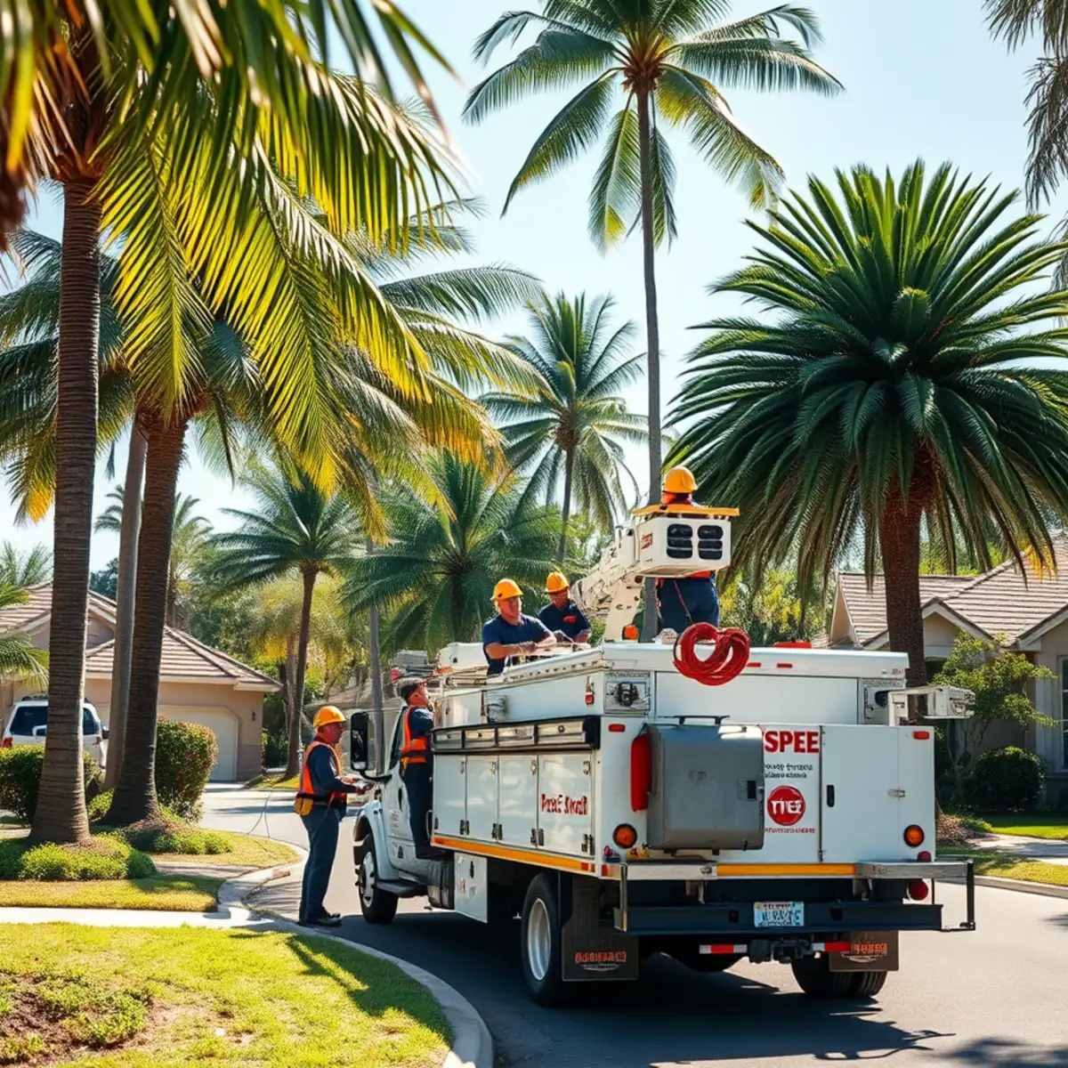 Tree service crew working in Sarasota FL