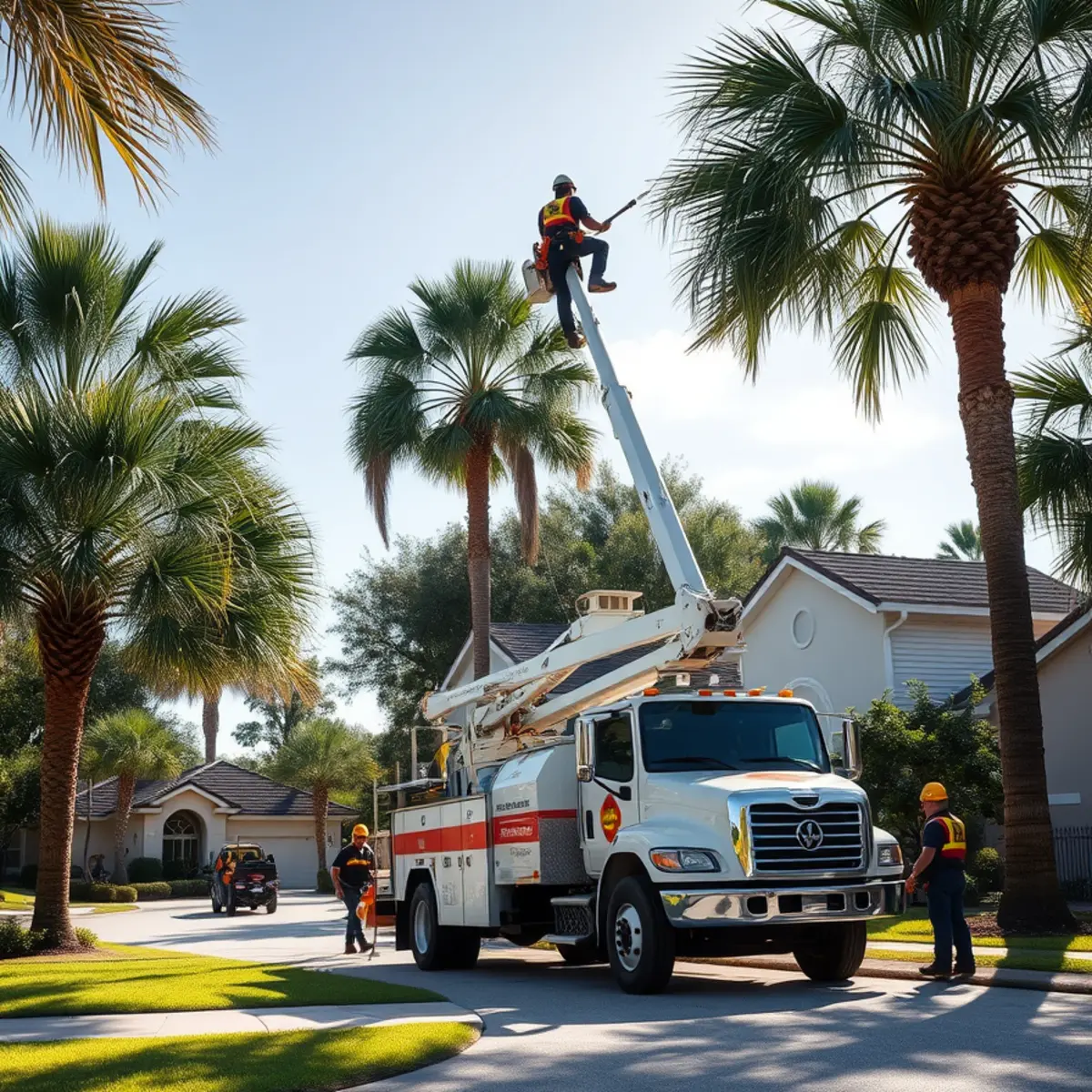 Tree service crew working in Sebring FL