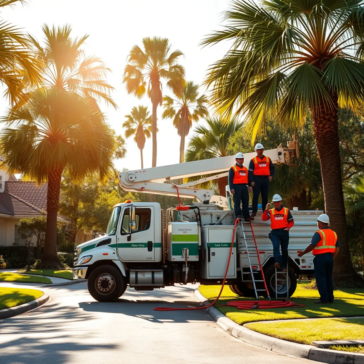 Tree service crew working in St. James City FL