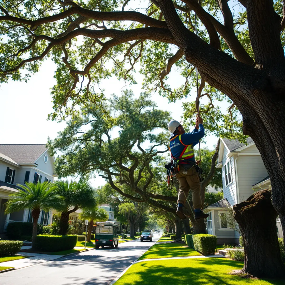 Residential tree canopy and properties in St. Petersburg FL