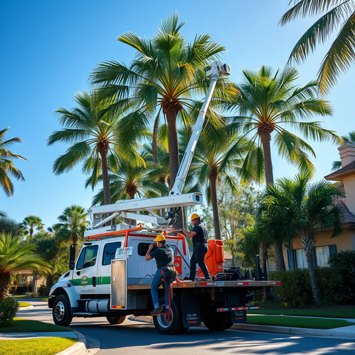 Tree service crew working in St. Petersburg FL