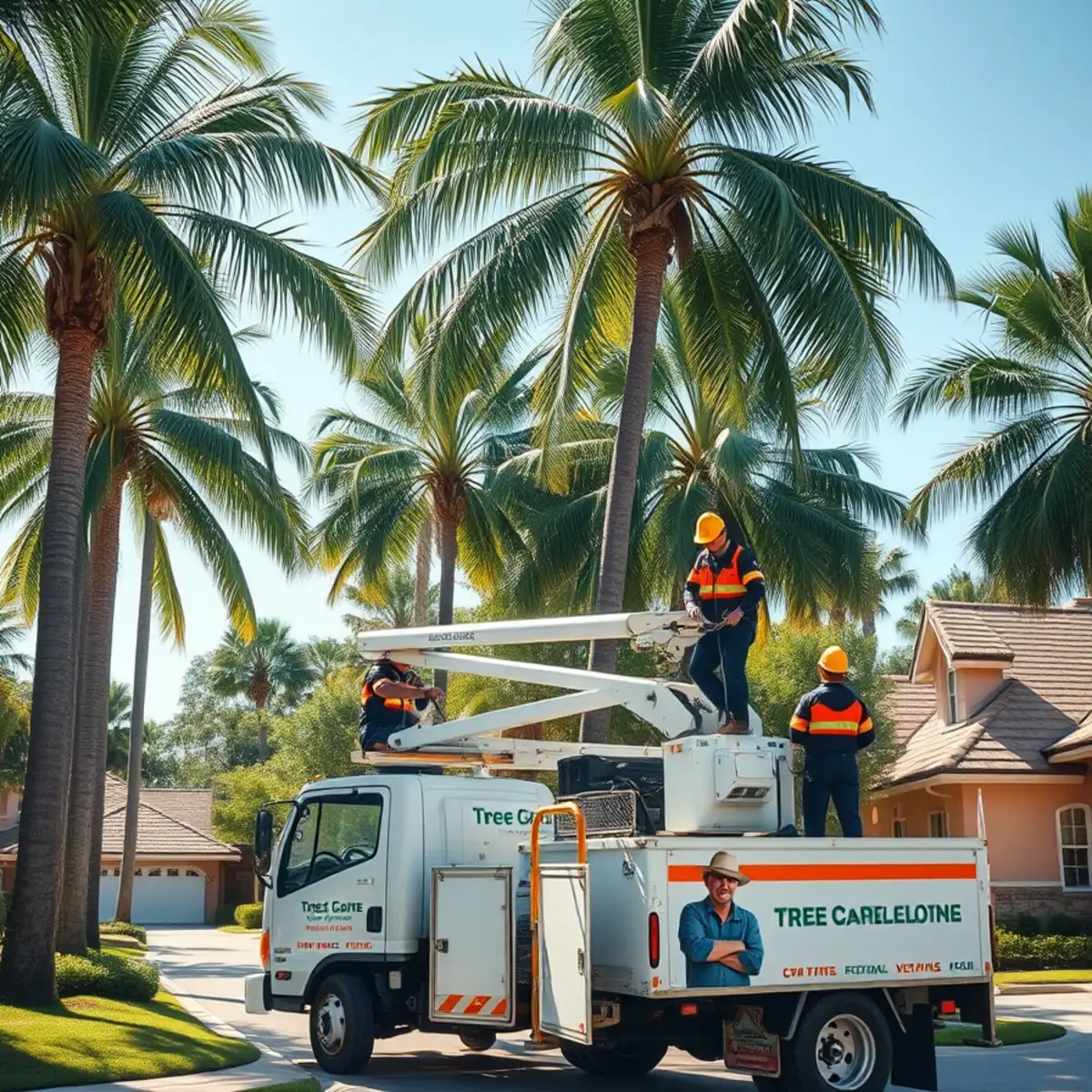 Tree service crew working in Venice FL