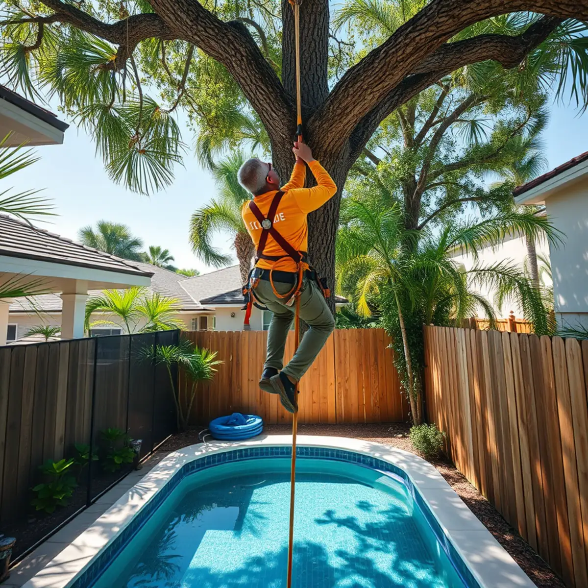 Tight-Access Technical Climbing in Lehigh Acres FL - T's Trees and Landscaping