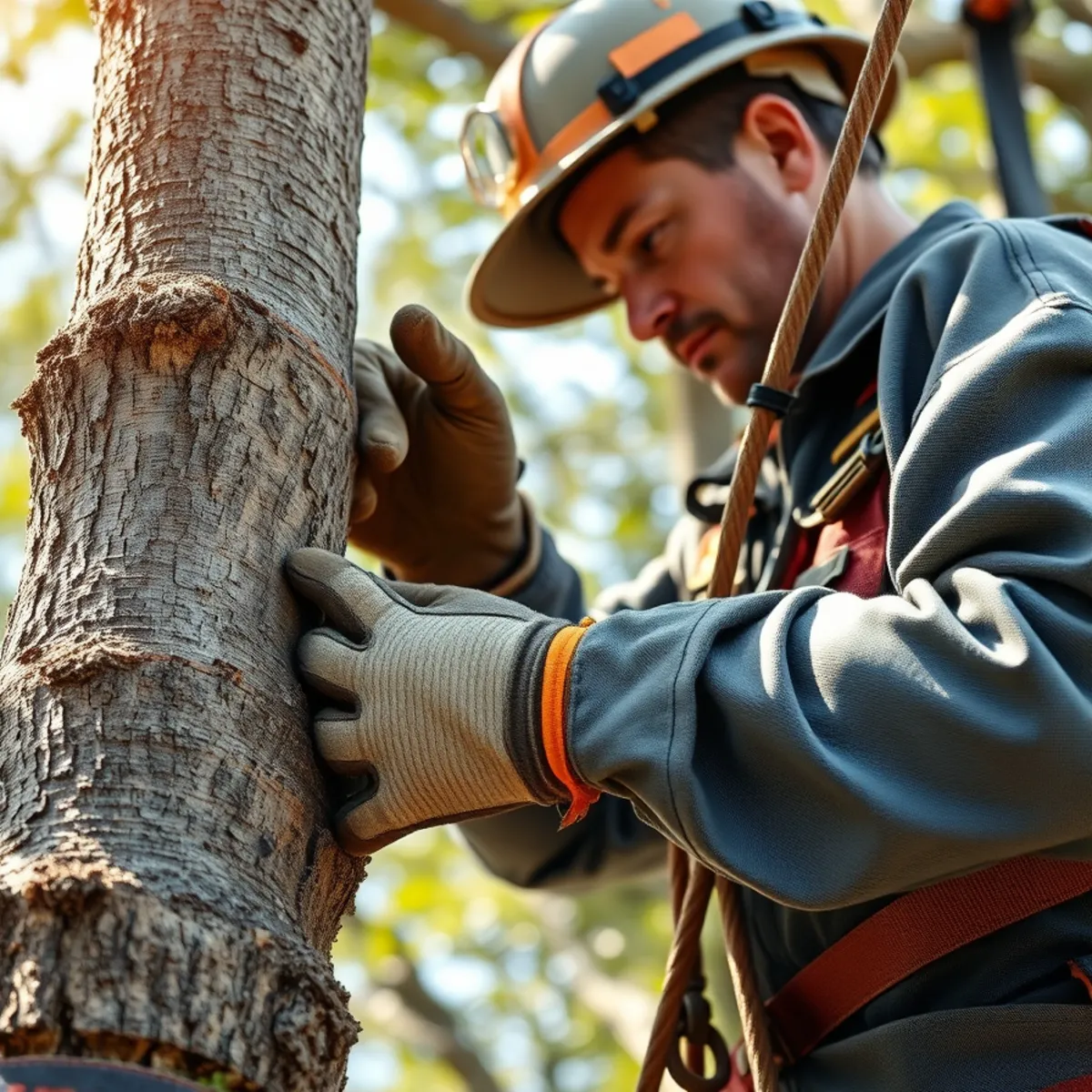 Tree Trimming & Pruning in action by professional tree climbers in Lehigh Acres